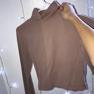 Nude long sleeve turtle neck